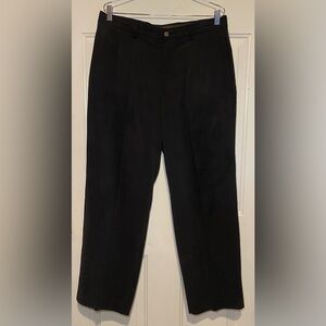 Tommy Bahama Men’s Black Relax Flat Front Pleated Pants Size 34 x 28 100% Silk